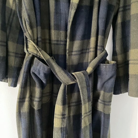 Merona | Other | Final Sale Merona Blue And Green Plaid Fleece Robe ...